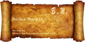 Belba Margit névjegykártya